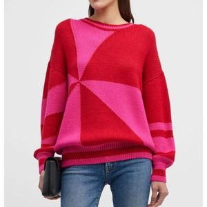 NWT $325 MOTHER The Easy Drop Jumper Colorblock Sweater in sizes XS and Small!